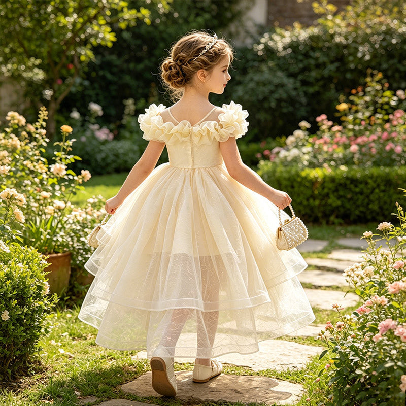 export girls' dresses - high-low hem, tulle flower girl dresses, children's princess dresses - in stock & wholesale