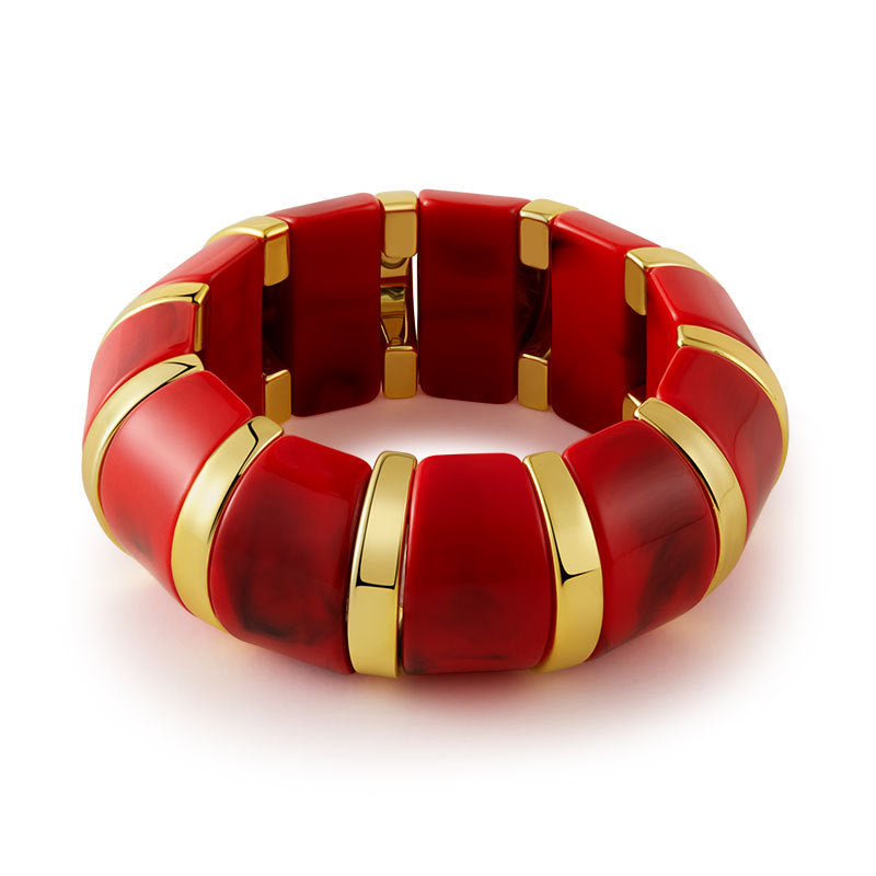Acrylic smudged bracelet wholesale fashion cross-border stylish exaggerated multi-color accessories high-end wide elastic bracelet