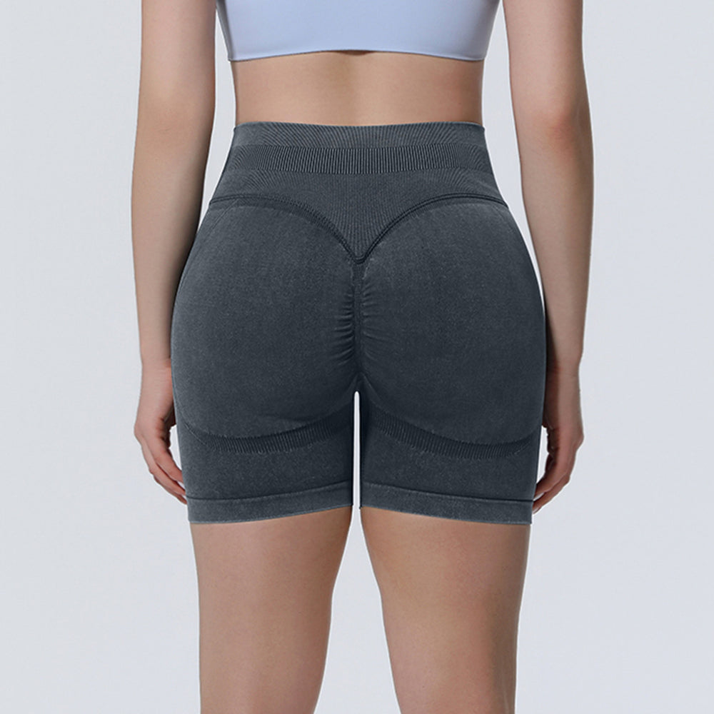 New arrival cross-border seamless washable tight high elastic high waist yoga shorts sports running fitness yoga wear three-quarter pants