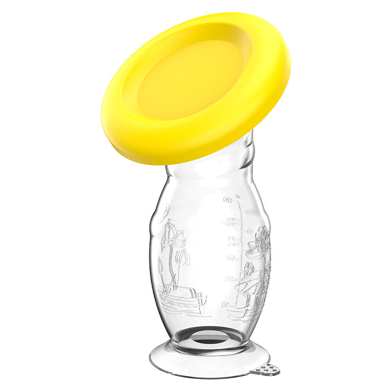 English boxed new model with suction cup milk collector, manual milk leakage breast milk collector, portable suction cup bottom full silicon