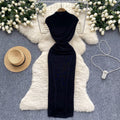 High and cold royal sister dress goddess elegant scheming pleated waist slimming look medium long hip skirt fashion long skirt