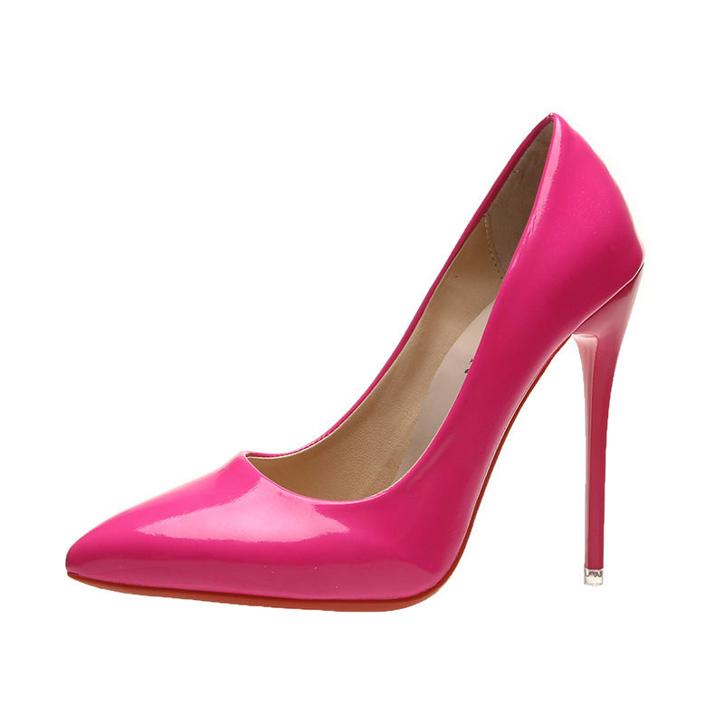 2026exportplus sizespring stiletto high heels patent leather pointed toe flats women's shoes plus size 40-45export cross-border