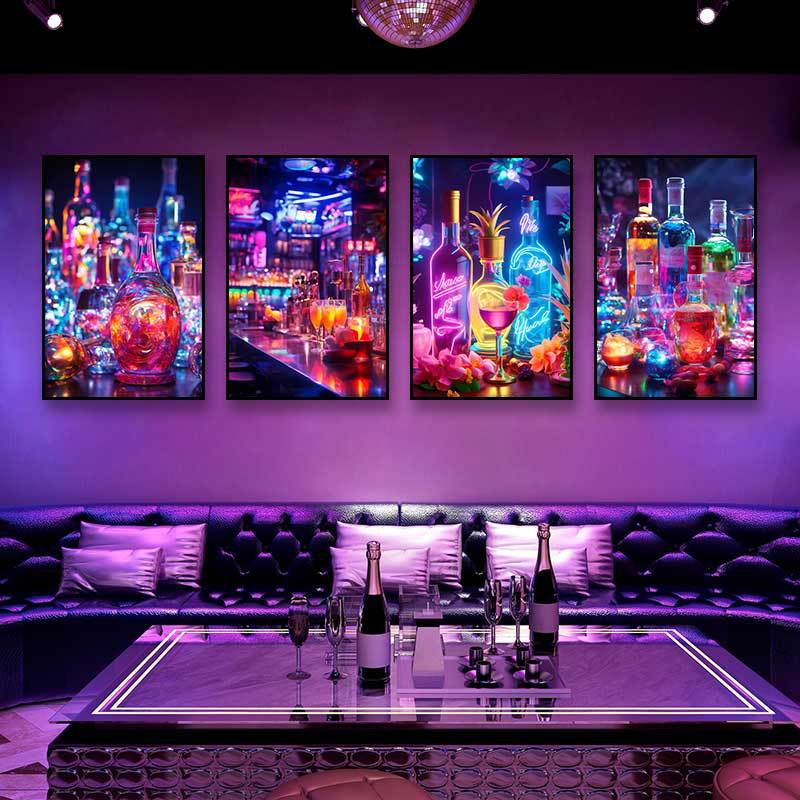 Bar KTV box decoration hanging pictures Cocktail bottle clear bar atmosphere music dining bar Bistro decoration painting