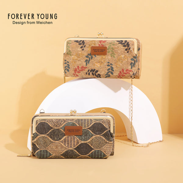 Weichen forever young new mobile phone bag women's horizontal printed multi-function zipper shoulder messenger bag