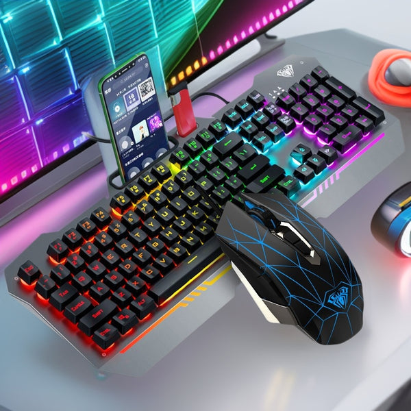 Tarantula T101 Metal Suspension Game Mechanical Feeling Keyboard Mouse Set Computer Competing Internet Cafe Keyboard and Mouse Desktop