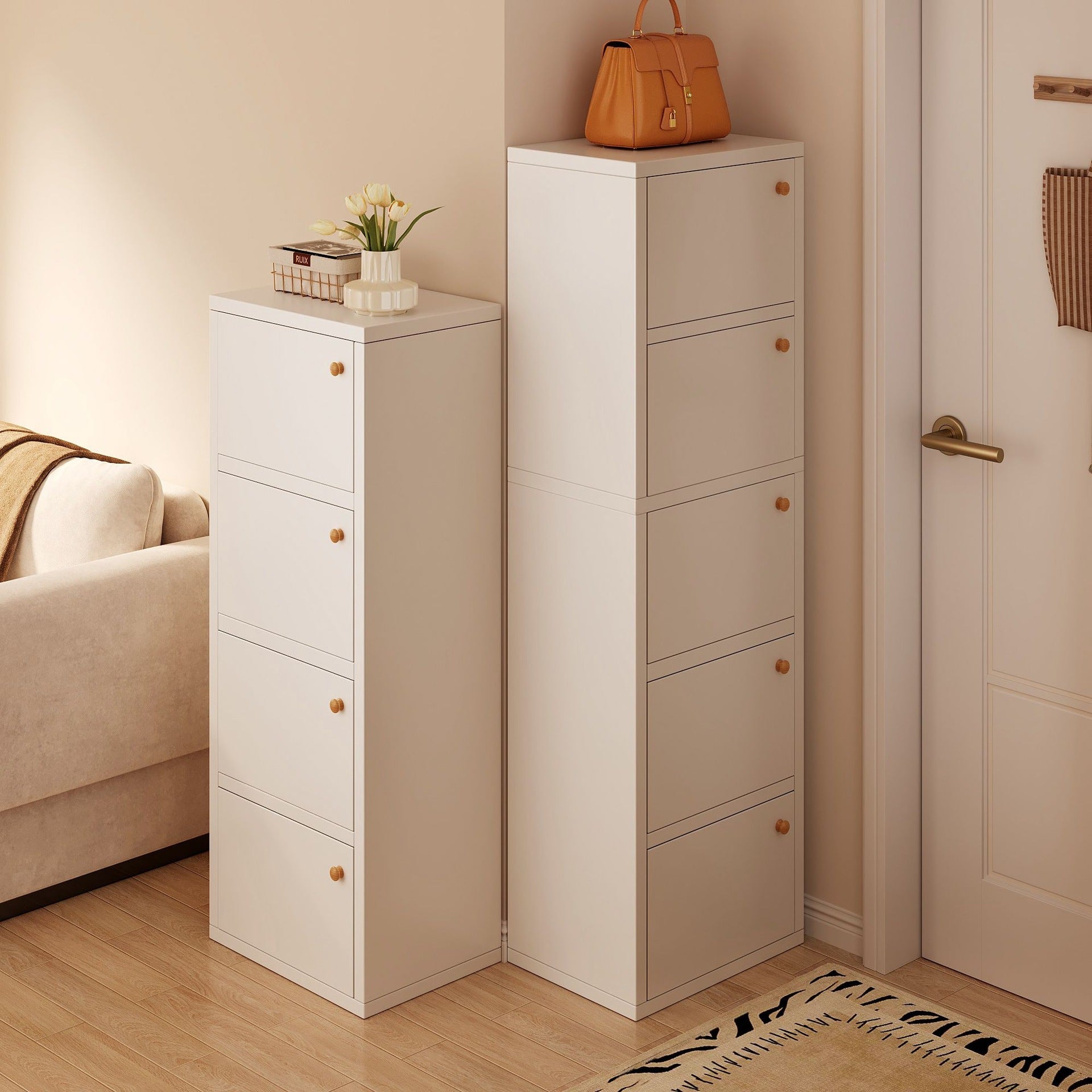 Shoe cabinet narrow and high vertical household door large-capacity storage cabinet integrated against the wall 2025 new entrance entrance shoe rack