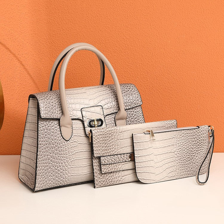 Spring 2025 New Fashion Trend Light Luxury Crocodile Pattern Women's Portable Tote Bag