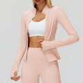 fall/winter stand collar zip-up windproof versatile warm top fitness running fleece-lined sports jacket 5502