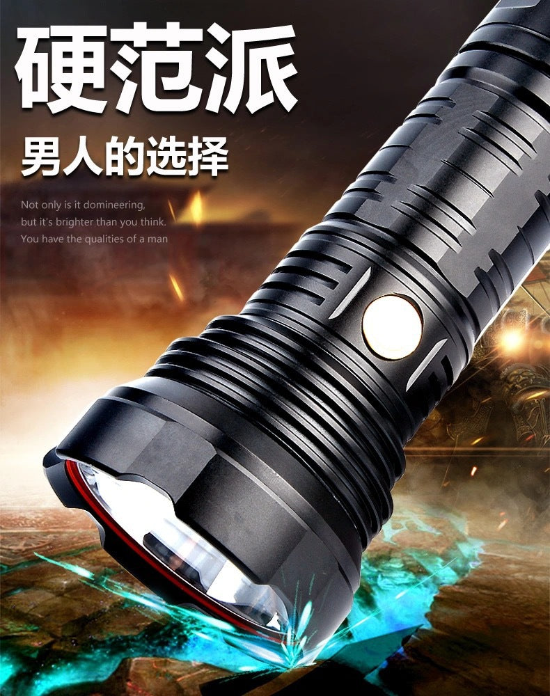 Cross-border new Langminas T40 super bright strong light flashlight USB charging outdoor long-range long-range flashlight