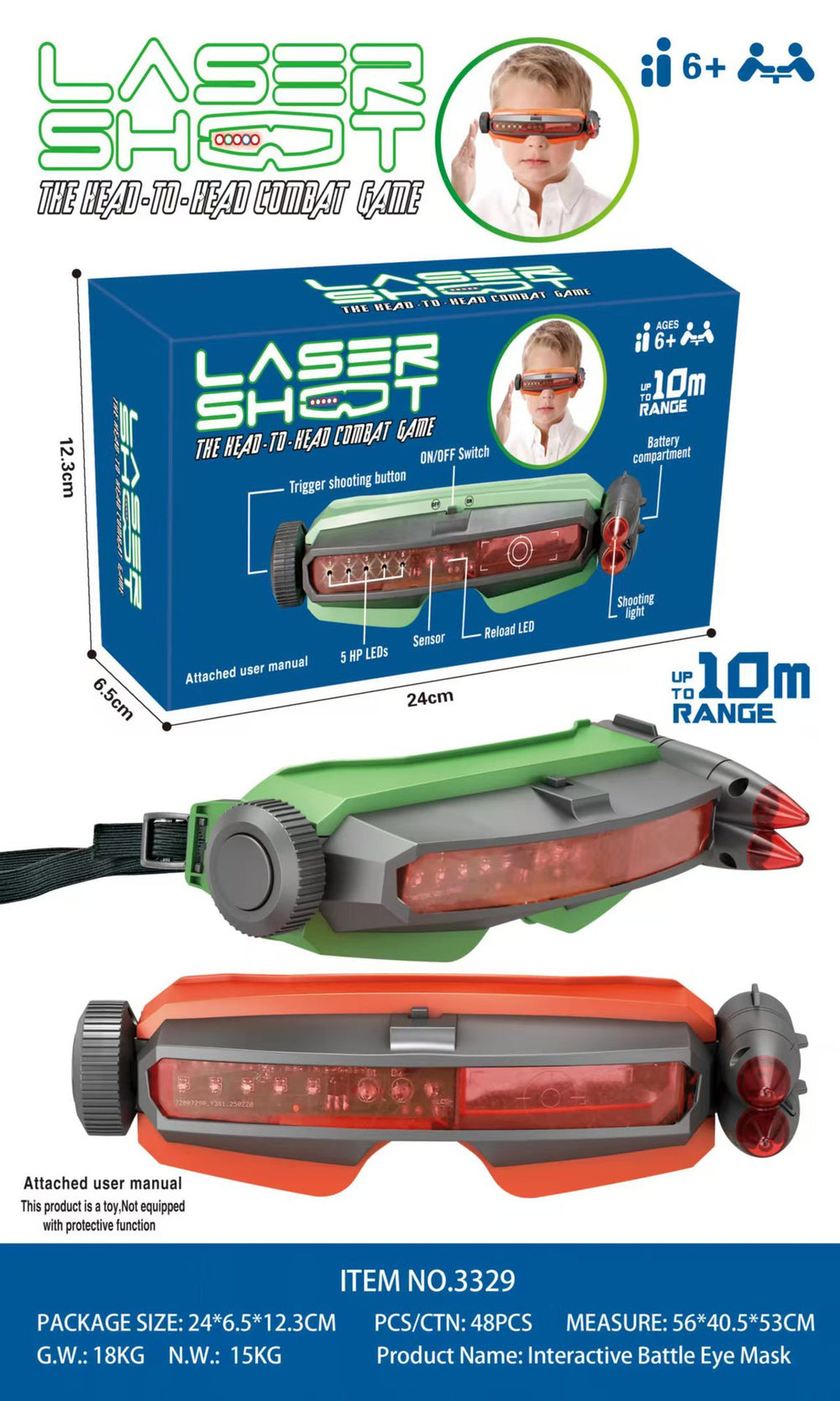 【half price clearance】laser tag eye combat goggles interactive toy outdoor game electric toy wholesale