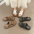 High-end trendy printed sandals and slippers for women, perfect for summer wear. roman-style, thick-soled, breathable, fashionable, versatile, and height-increasing flip-flops
