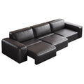 Shi zeng feitian big black cow telescopic dual-purpose variable bedside layer cowhide living room tofu block color electric functional sofa