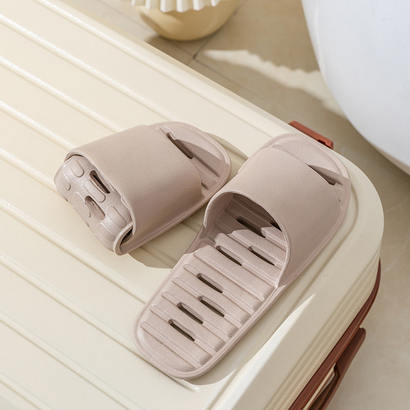 Hotel business trip foldable leaky slippers for women home indoor travel handy gadget bathroom non-slip quick-drying slippers