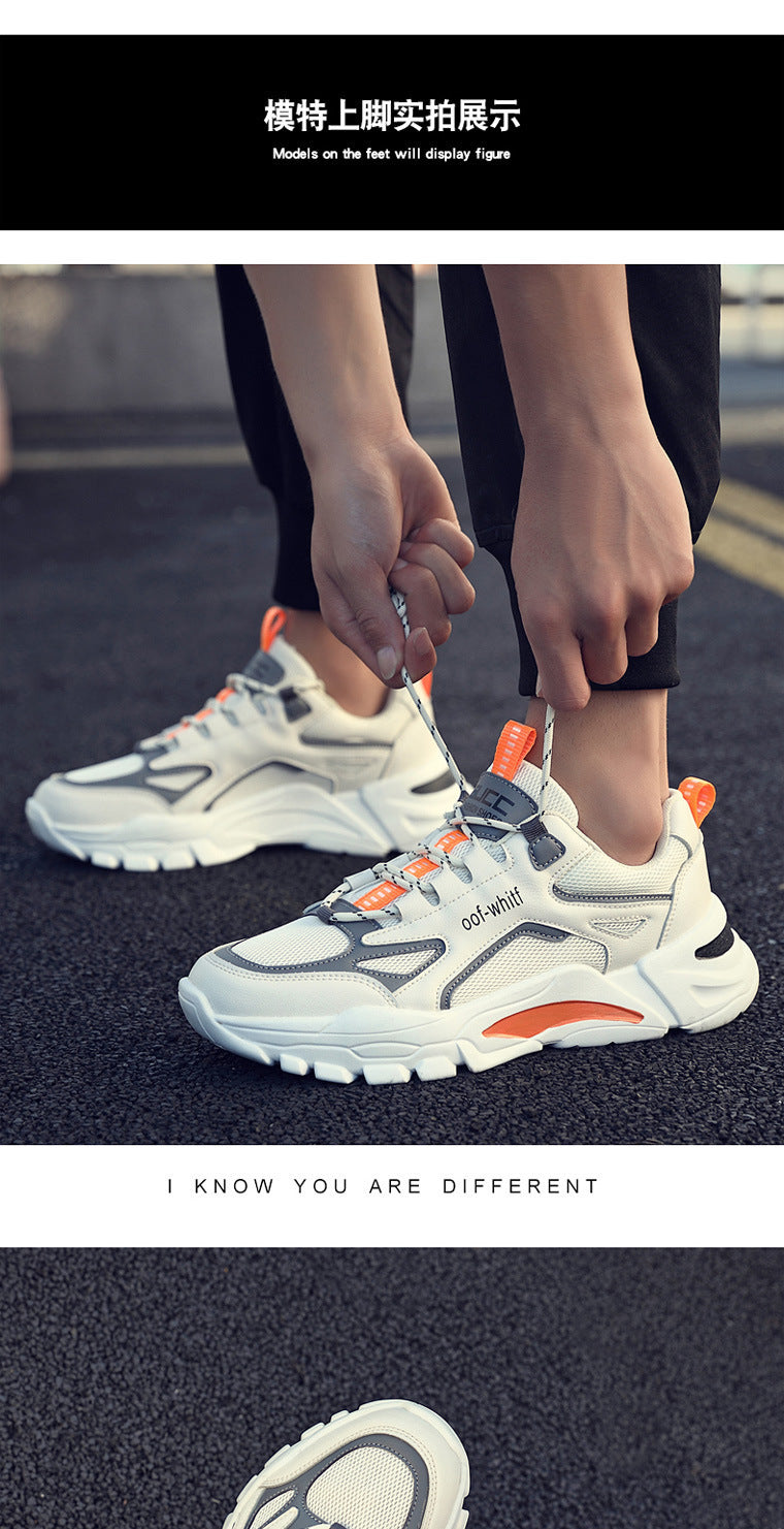 2025 new spring men's fashion sneakers: breathable mesh, athletic, casual, running, dad shoes, trendy, versatile, and instagram-worthy