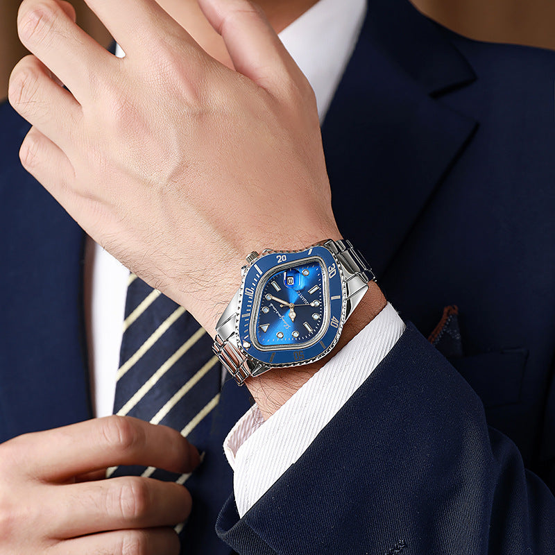 twisted water ghost suit alloy steel belt waterproofcasual watch hip hop quartz watch factory direct sales wholesale