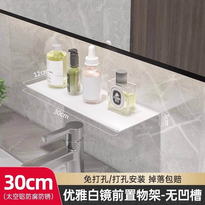 Nordic toilet rack wall hanging wall non-punching toilet bathroom washstand mirror front storage rack one board