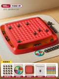 Magnetic battle chess - red [20 magnetic chess pieces + 144 rainbow match-up pieces] includes <penalty wheel + storage bag>