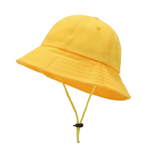 Children's cute sun hat bucket hat kindergarten baby basin hat primary school students small yellow hat small ball hat printed logo