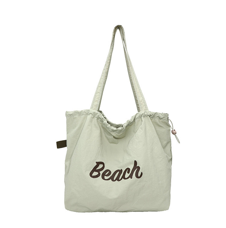 2026 spring korean style cute shoulder bag women's letter print canvas tote bag large capacity trendy casual