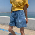 Amazon  hot selling denim shorts women's summer ins trendy straight leg cropped shorts washed fashion denim shorts