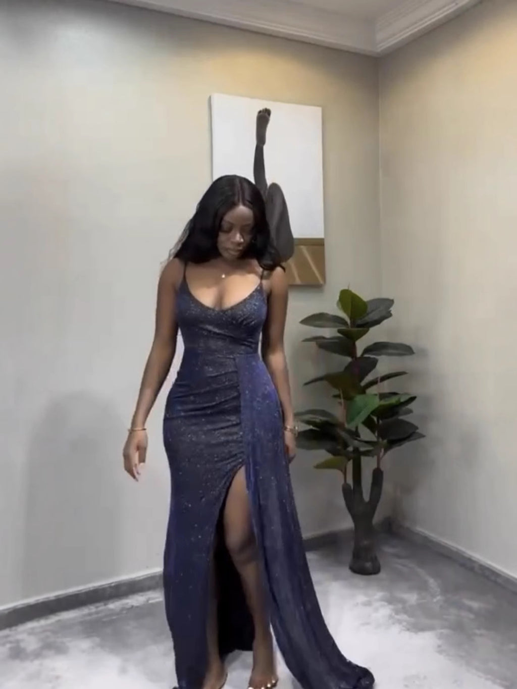 European and American style fashion new product flash suspender low-cut sexy irregular hip-wrapped dress women's clothing