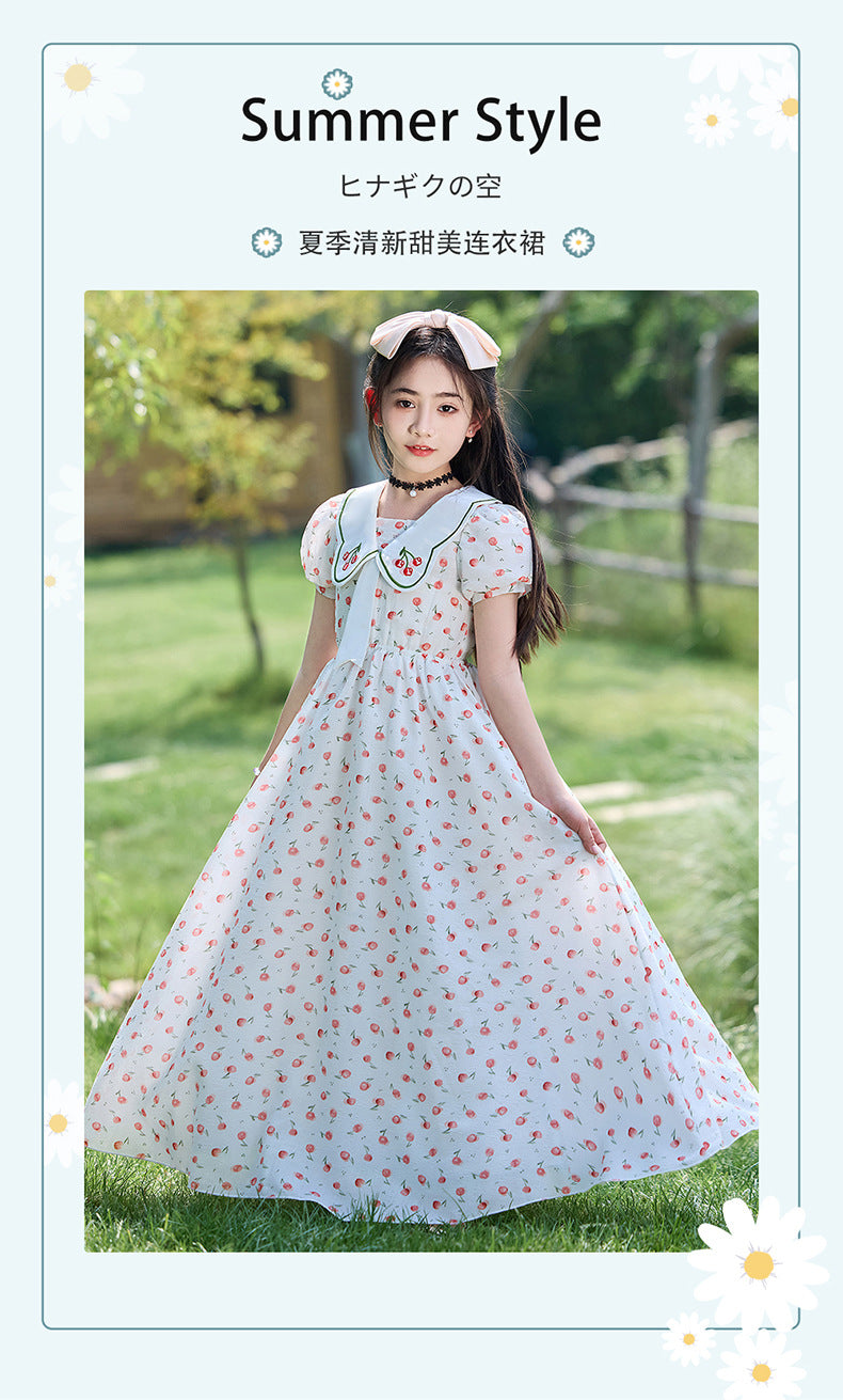 Girls' summer lightweight floral dress -  new collection - sweet & fresh princess style chiffon dress for little girls