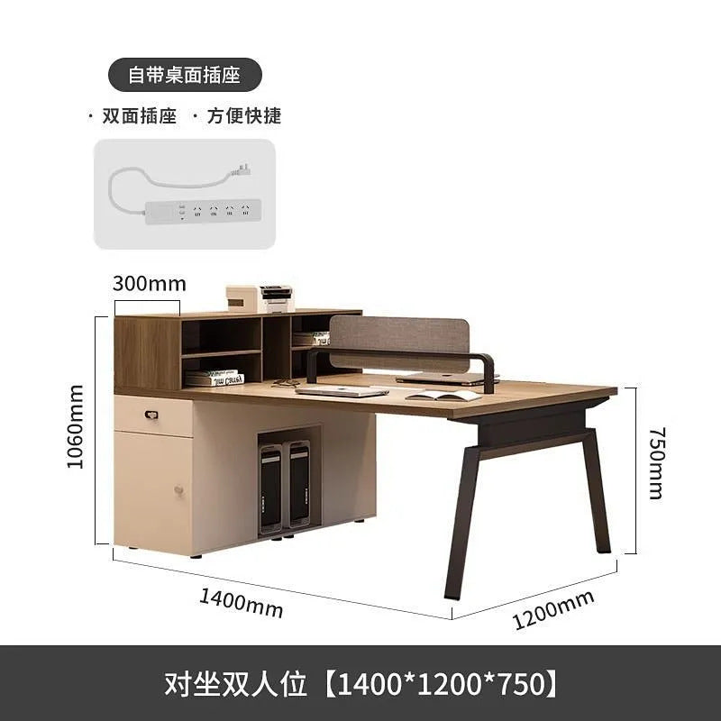 Casual modern 4 four-six 0.3kg slot computer booth screen employee office table and chair combination