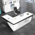 Designer lacquered executive desk - modern, stylish office desk for managers and executives - creative, tech-forward executive office table