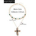 Wholesale diamond-studded cross necklace - european & american style, vintage-inspired, niche design, light luxury, high-end layering accessory, women's choker