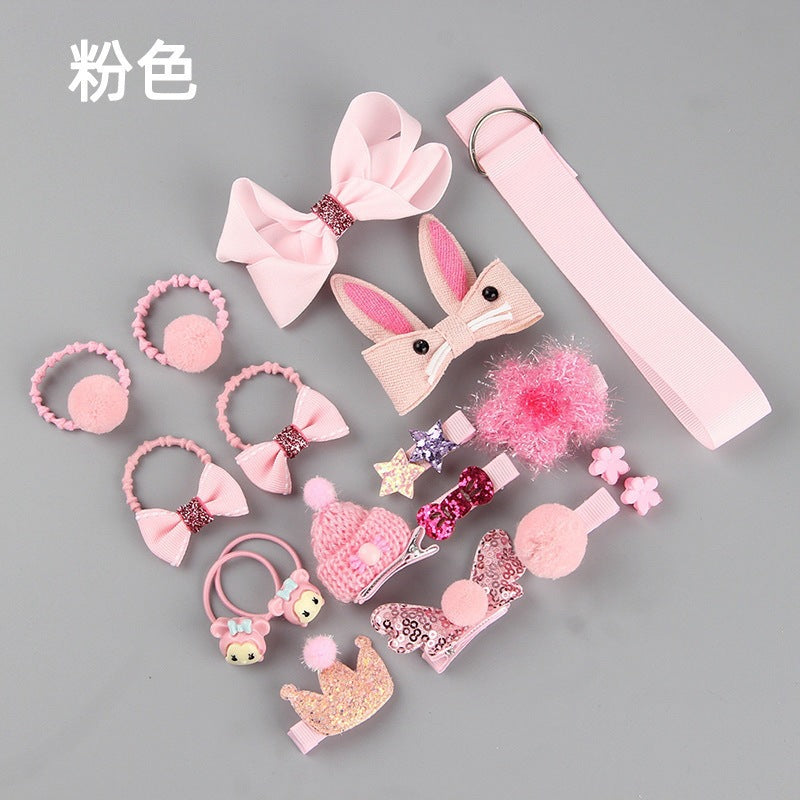 Cute 18-piece hair clip set - hair accessories gift for little princesses, baby hair clips, children's headwear, pink korean style