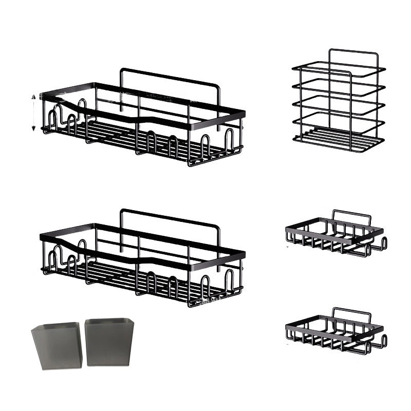 Cross-border non-punching bathroom storage rack set bathroom wrought iron wall-mounted rack wash storage