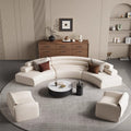 Luxury semi-circular sofa - ideal for salons, hotel lobbies, reception areas, and office spaces - unique leather art sofa chair