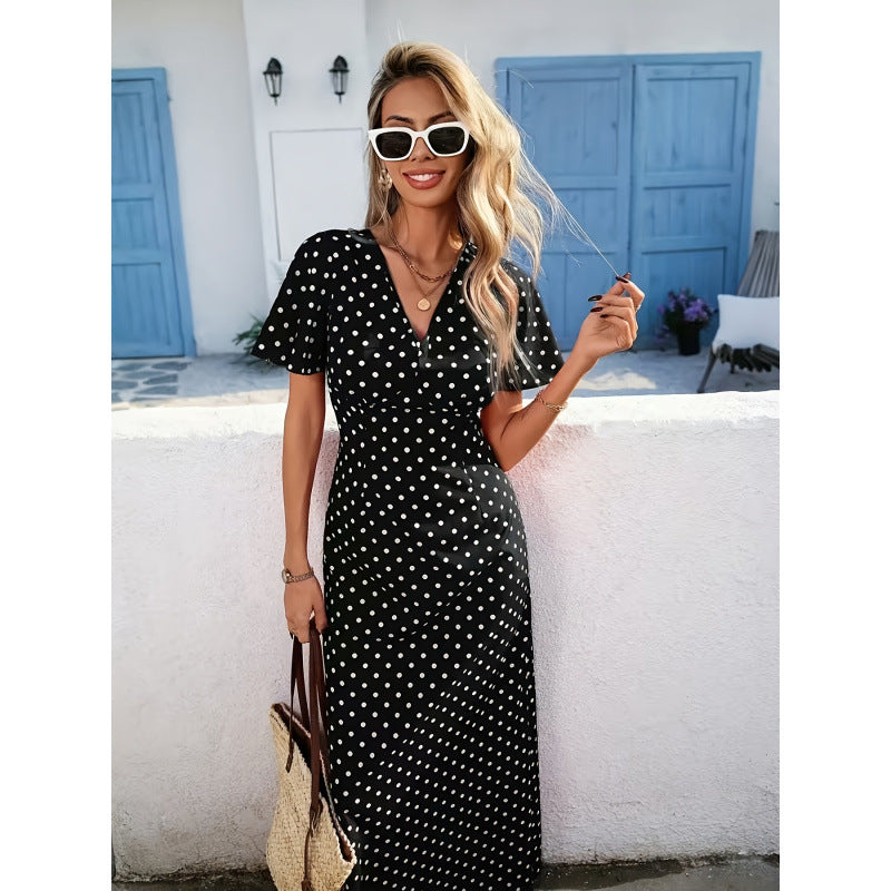 code new arrival  women's original garden of eden v neck short-sleeved silmdress
