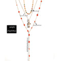 Customized diamond-encrusted cross necklace european and american retro jewelry trendy exaggerated niche stacked sweet cool clavicle chain