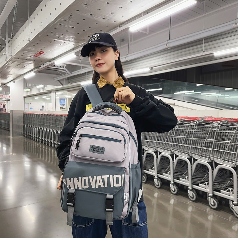 Backpack air cushion shoulder strap support pad schoolbag junior high school student schoolbag casual travel multifunctional compartment schoolbag