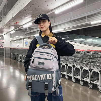 Backpack air cushion shoulder strap support pad schoolbag junior high school student schoolbag casual travel multifunctional compartment schoolbag