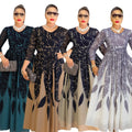 fashiondress african women's plus size  long sleeveseleganceprinting chiffon long skirt