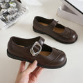 2025 new loafers: spring/autumn british retro style, small silver buckle, round toe, pvc slip-on, chunky sole loafers