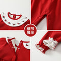 Newborn baby clothes 100-day celebration bodysuit romper one-year-old red fleece-lined long sleeve crawling suit autumn/winter