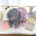 Kids german velvet home clothes suit boys and girls fall and winterheattechintimateschildren's bottom pajamas autumn clothes and long trousers