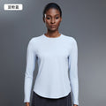 Autumn crew neck yoga top - loose fit, slimming, fitness top, casual & versatile, long sleeve women's activewear - d25148