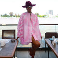 European and american cross-border women's fashion:  autumn new collection - striped crew neck long sleeve shirt and wide leg shorts set