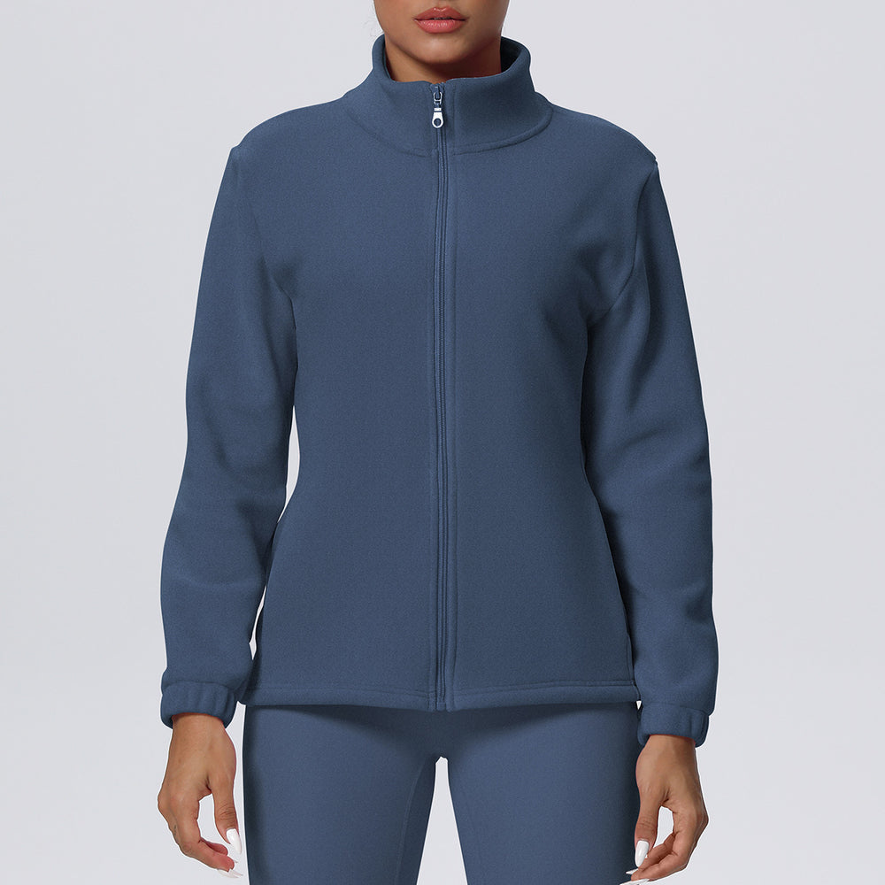 Fall and winternew arrival warm zipper sweatshirtoutwear outdoor casual running fitness fleece-linedheattech sports outwear women