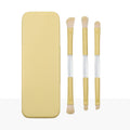 Flip mirror storage box-lemon yellow + eye brush set + opp packaging