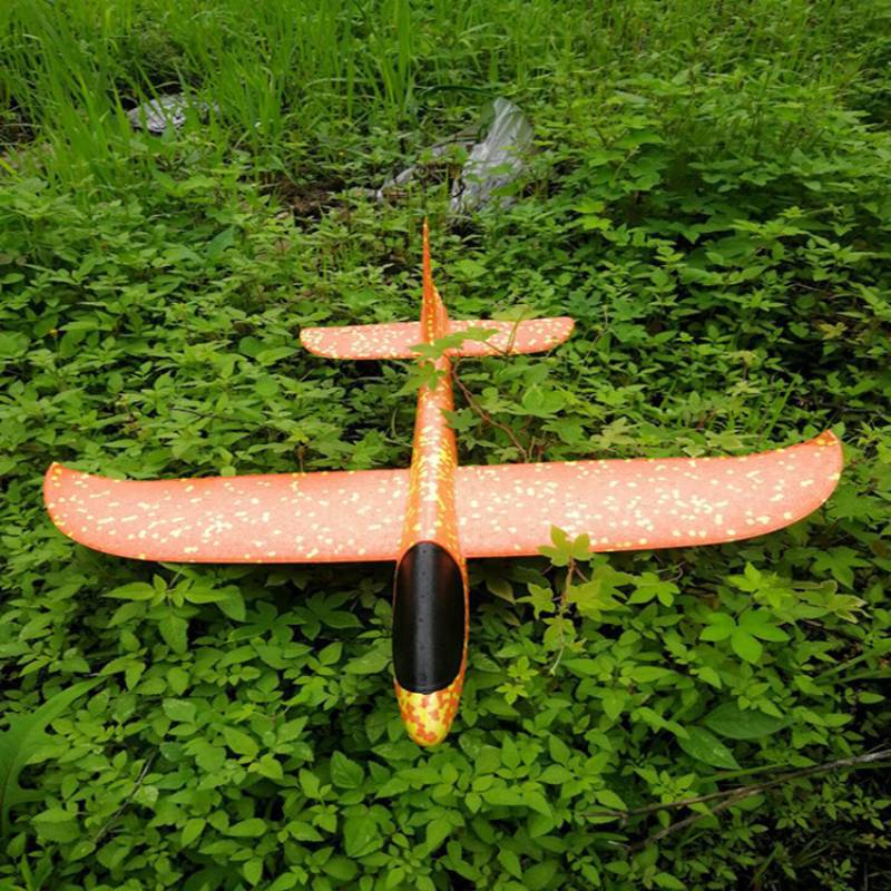 Kids' light-up hand throw airplane toy - popular foam airplane, large size, outdoor assembly, looping model, realistic flight