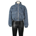 new european and american style international fashion multi-pocket denim cotton jacket