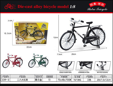 Export-specific 1:8 scale alloy bicycle model - mini foldable alloy mountain bike toy ornament