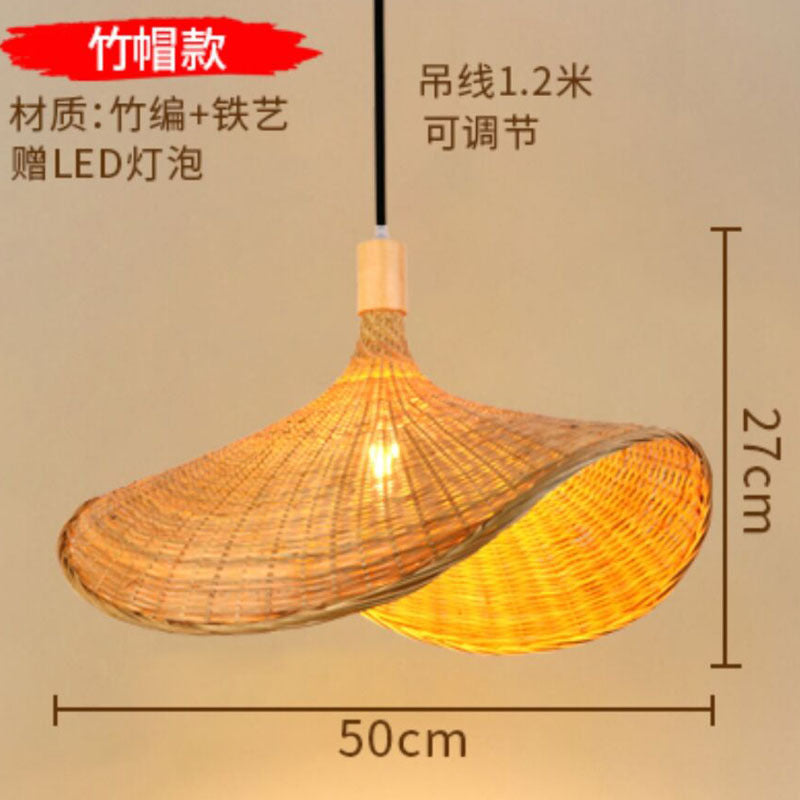 Japanese chandelier restaurant light tatami light new Chinese bamboo lamp zen light tea room light Chinese style bamboo art lighting