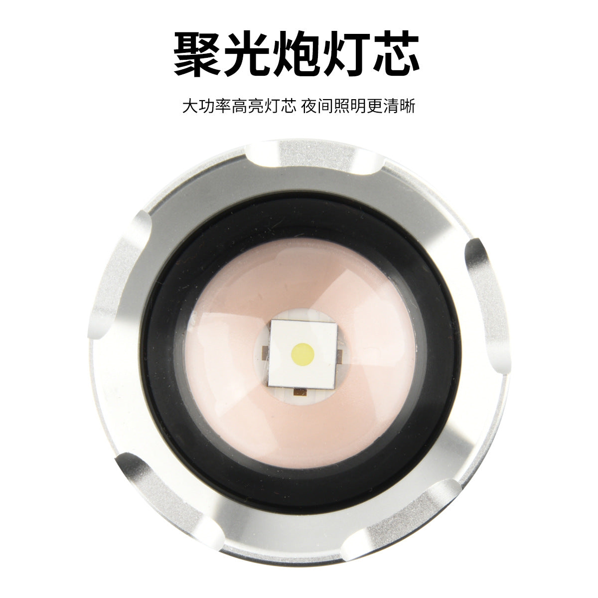 Cross-border new white laser flashlight digital display telescopic zoom TYPE-C charging can output strong light flashlight