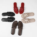 new arrivalk-style bohemia sandals women's summerflats breathable outwear one-piece slippers plus size slippers for women